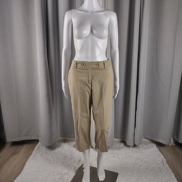 Talbots Womens Petite Tan Cotton Stretch Capris Pants Size 10P - Picture 2 of 11